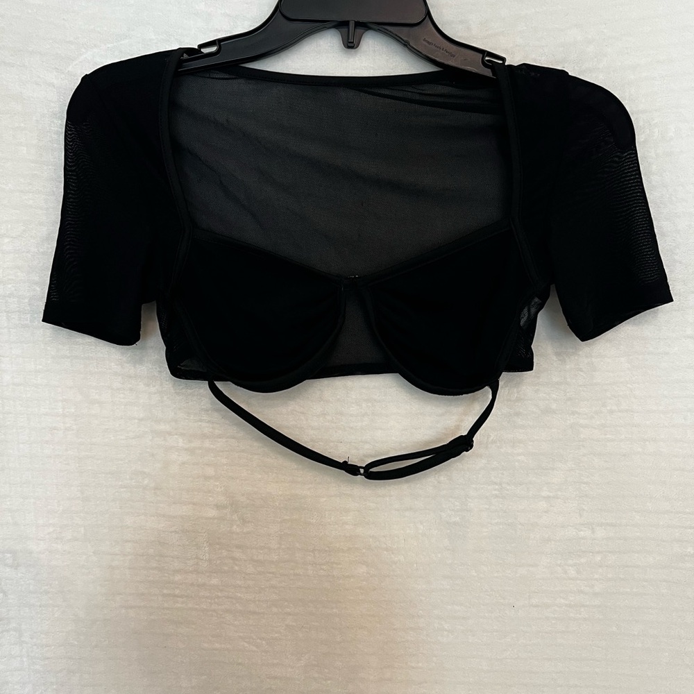 SHEIN Black Lace Detail Top